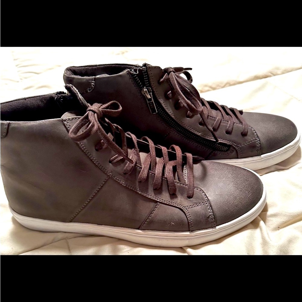 Four Brothers Mid-Top Leather Sneakers